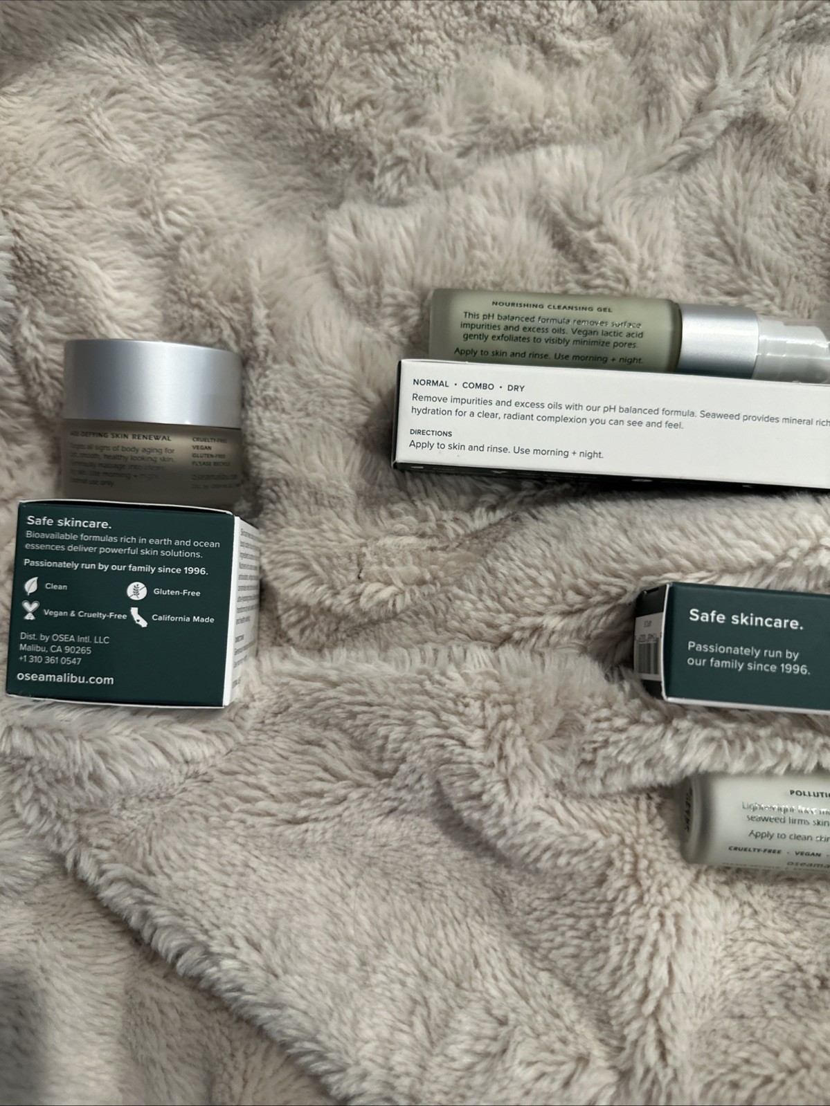 OSEA LOT Of 4 Undaria Algae Body Butter Atmosphere Cream, Cleanser, AHA Serum