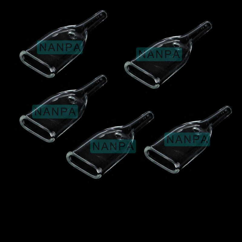 5 Pieces Flat Ventouse Glass Tube Replacement For Vacuum Spray Facial Equipment