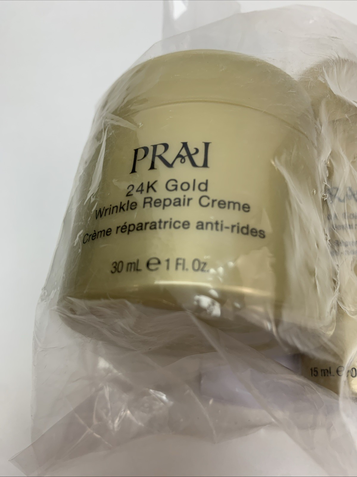 NEW PRAI 24K Gold Wrinkle Repair Creme 1oz + Serum 0.5oz Duo HTF