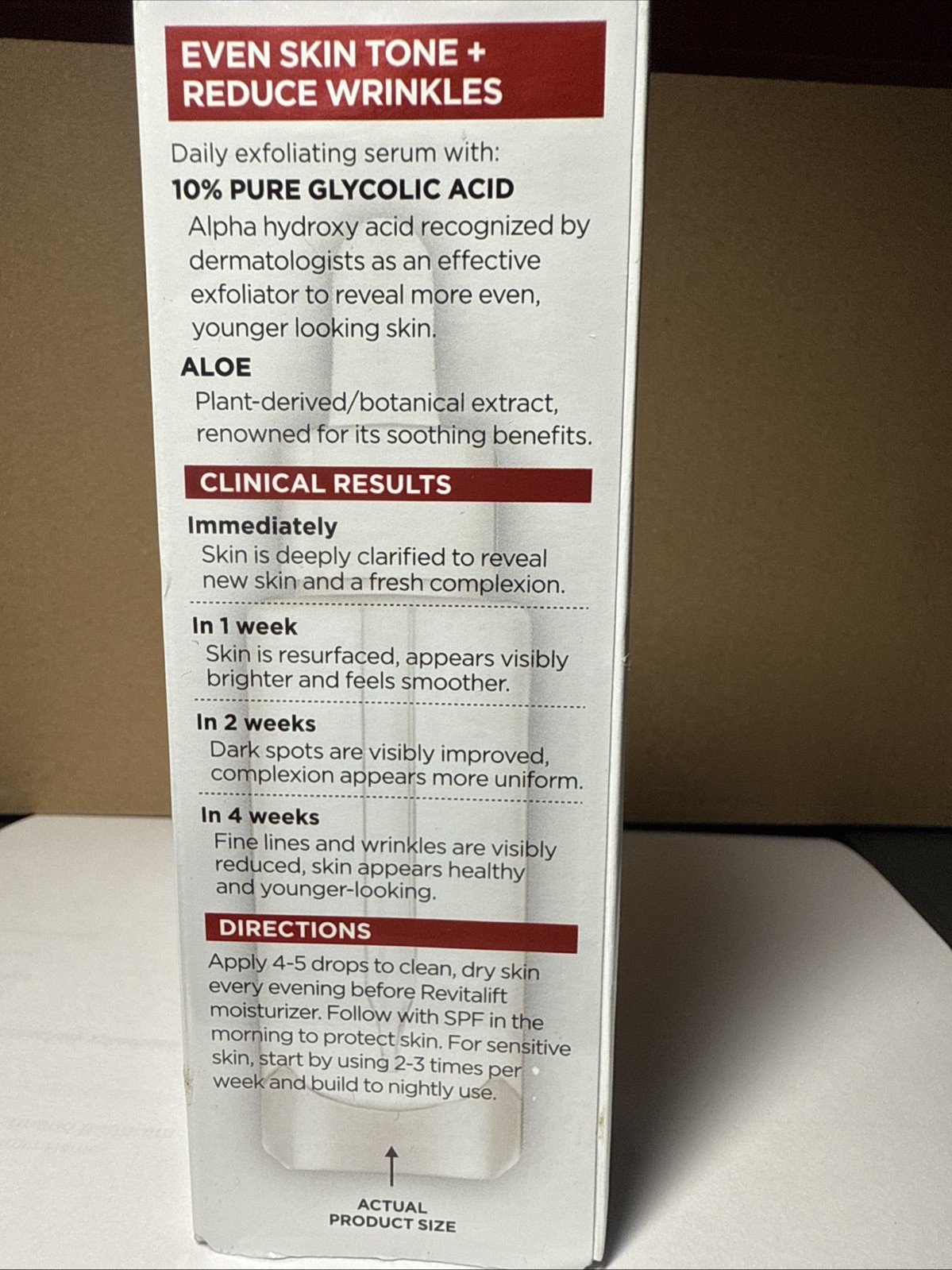 L’Oréal Paris Revitalift 10% Pure Glycolic Acid Resurfacing Serum, 1 FL OZ NIB