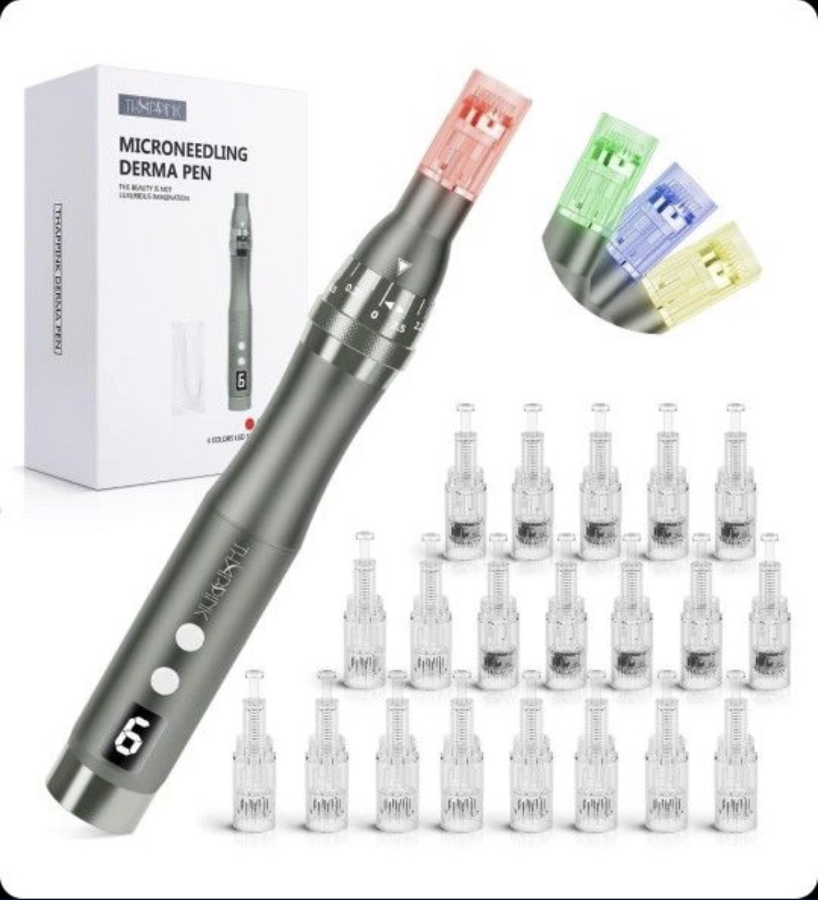 Micro Pen Mesotherapy & 10Pcs 36Pins Replacement Needle Cartridges Tip Face Care