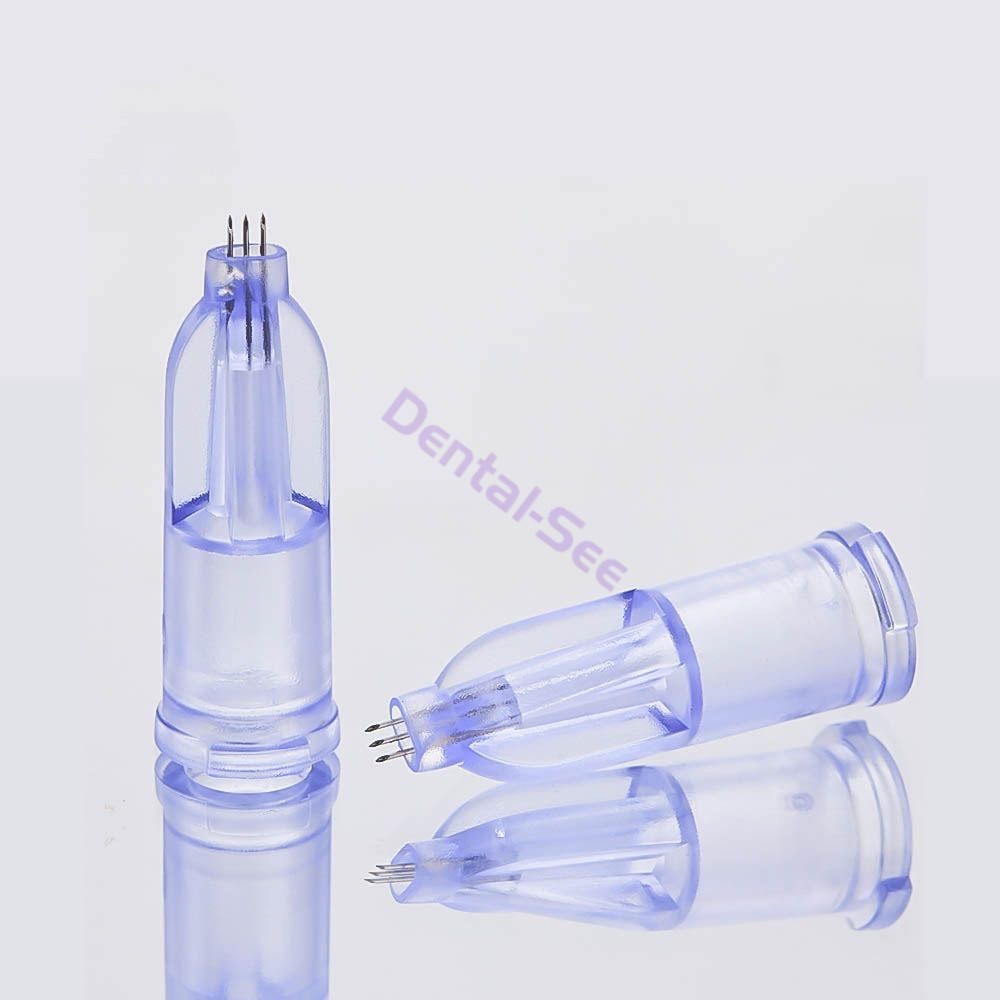 34G 3Pin Crystal Microneedles Needles Tip Anti Aging Eyes Neck Lines Skin Care