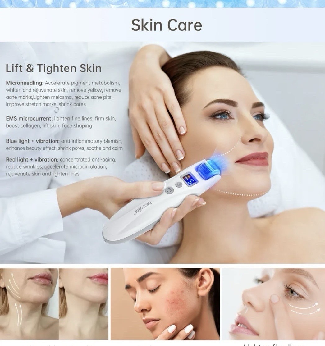 New Bioroller G5 Derma Roller Microneedle Roller 0.25mm Skin Care Acne And More