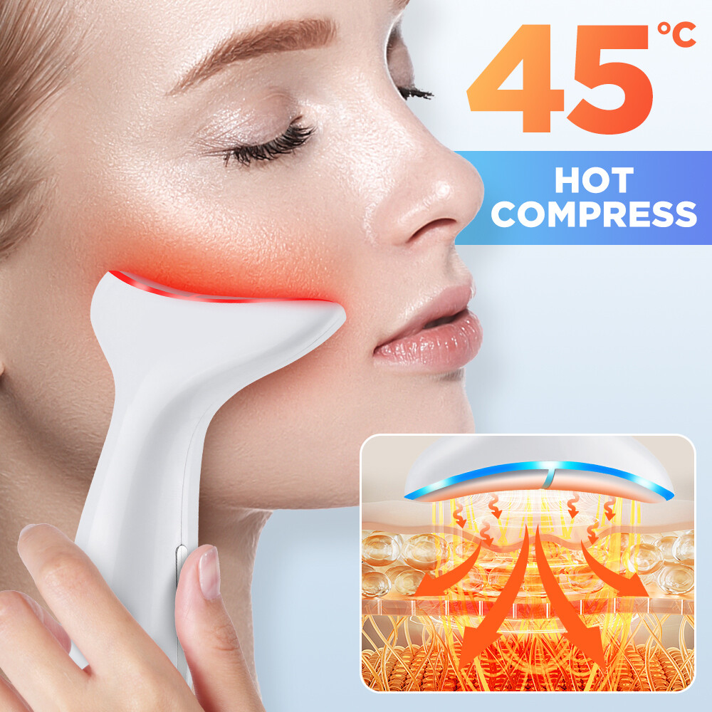 Neck Face Lifting Massager Skin Tighten Device LED and Anti Wrinkle Double Chin