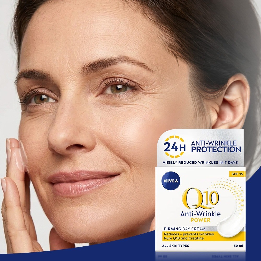 NIVEA Q10 Power Anti-Wrinkle Firming Day Cream SPF15 50ml Skincare-PACK OF 5