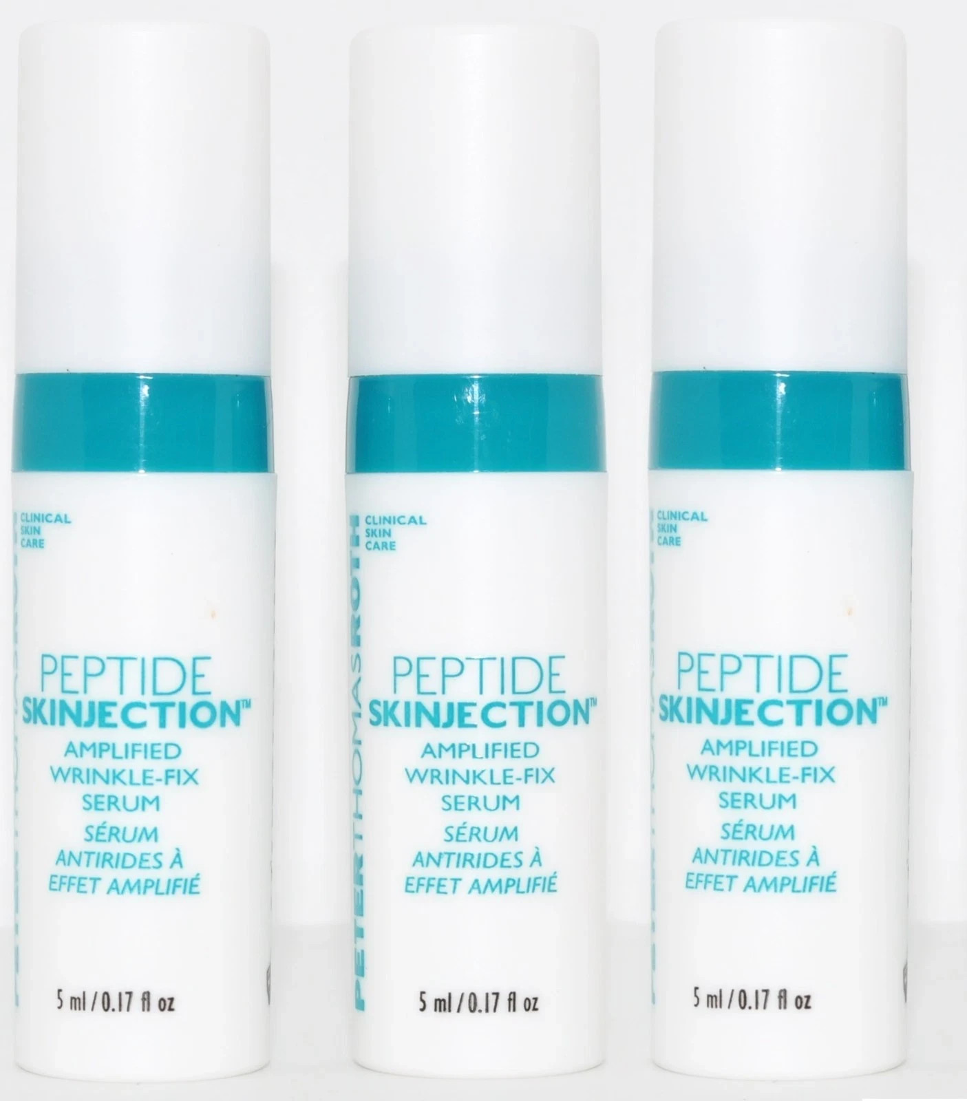 3 x Peter Thomas Roth PEPTIDE SKINJECTION Amplified Wrinkle Fix Serum 5mL Each