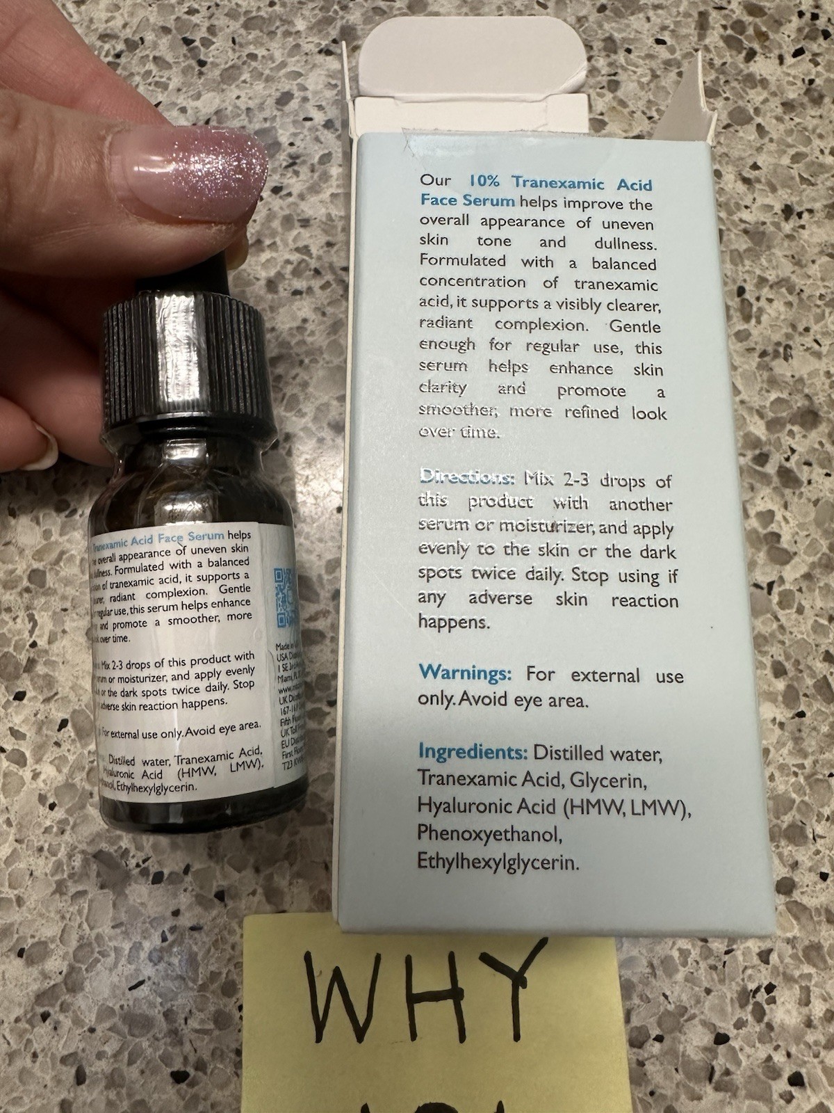 Omic Skincare 10% Tranexamic Acid Face Serum .33oz/10mL EXP 11/2030 TRAVEL SZ