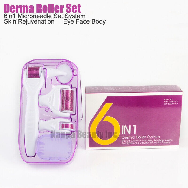 6in1 Derma Roller (Micro )Pin Roller Kit Set with Free Case For Face, Body Care