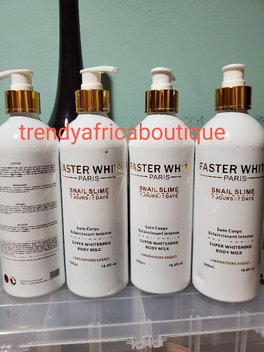 2pcs FASTER WHITE Paris SNAIL [SLIME] Super Whitening Body Lotion & Shower Gel