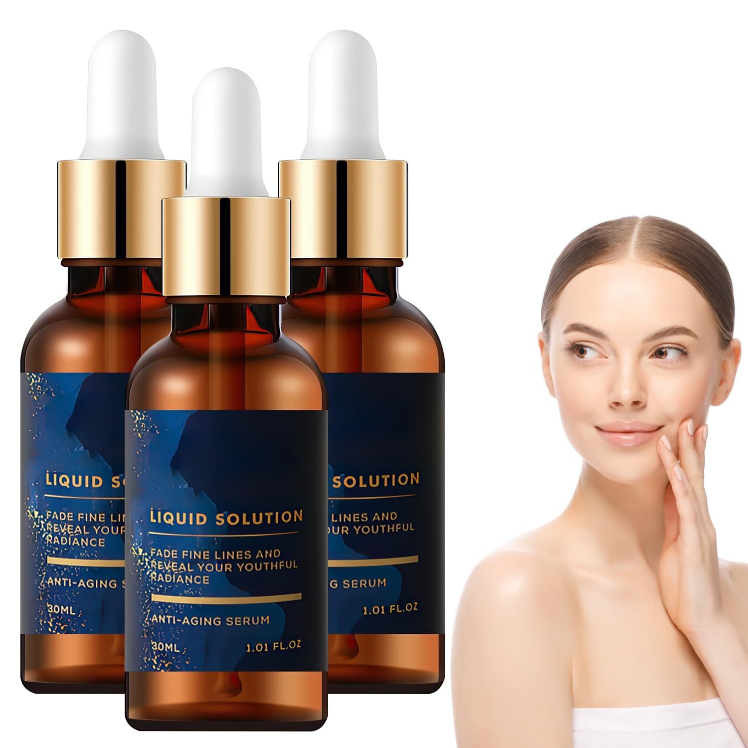3 Pcs Liquid Facial Serum – Anti-Aging, Boost Collagen, Smooth Lines & Wrinkles.