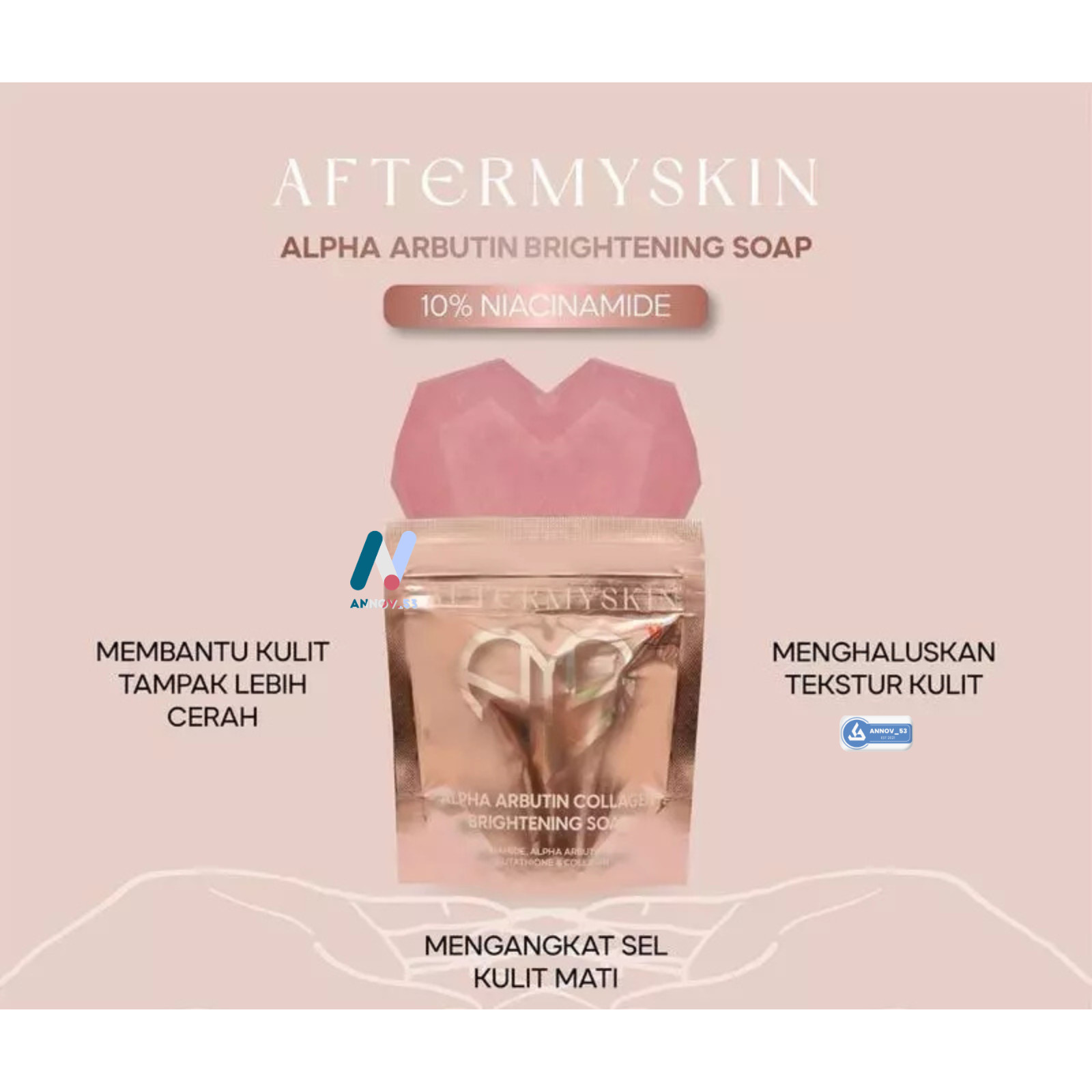 AFTERMYSKIN Body Soap Evens Skin Tone Dull Skin Soft Smooth Moisturized 45g