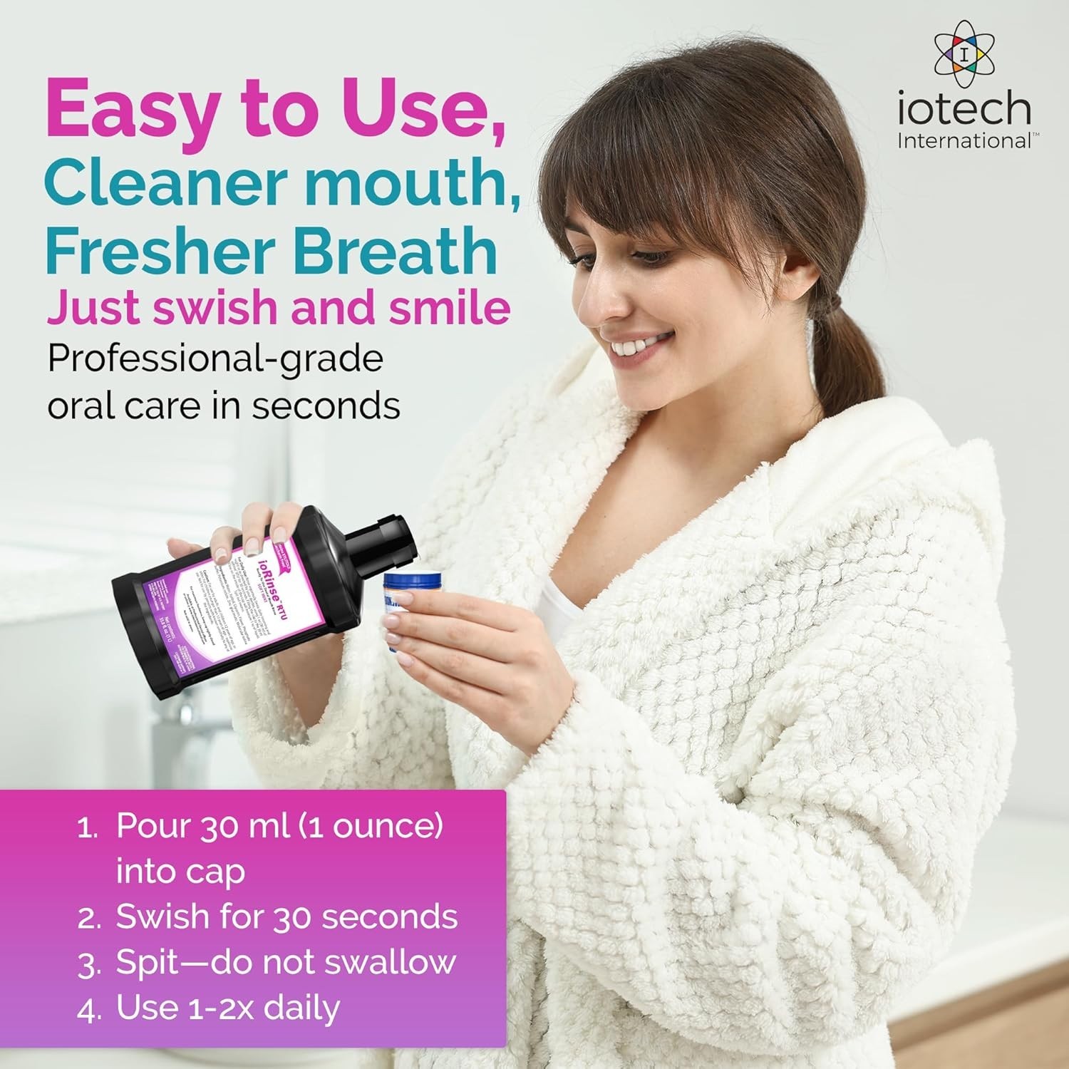 ioRinse Ready-to-Use (RTU) Mouthwash for Fresher Breath, Halitosis Relief, Al…