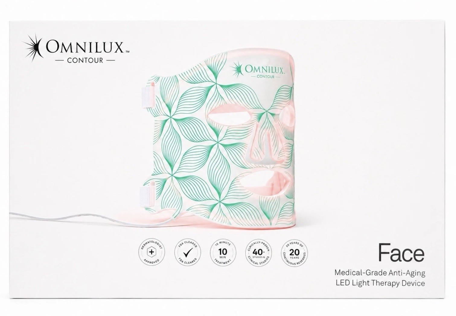 Omnilux Contour Face LED Light Anti-Aging Mask Open-Box Tested & Free Powerbank