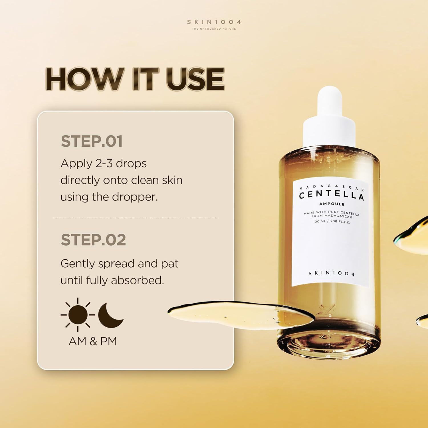 Madagascar Centella Ampoule, Korean Face Serum with Centella Asiatica for Hydrat