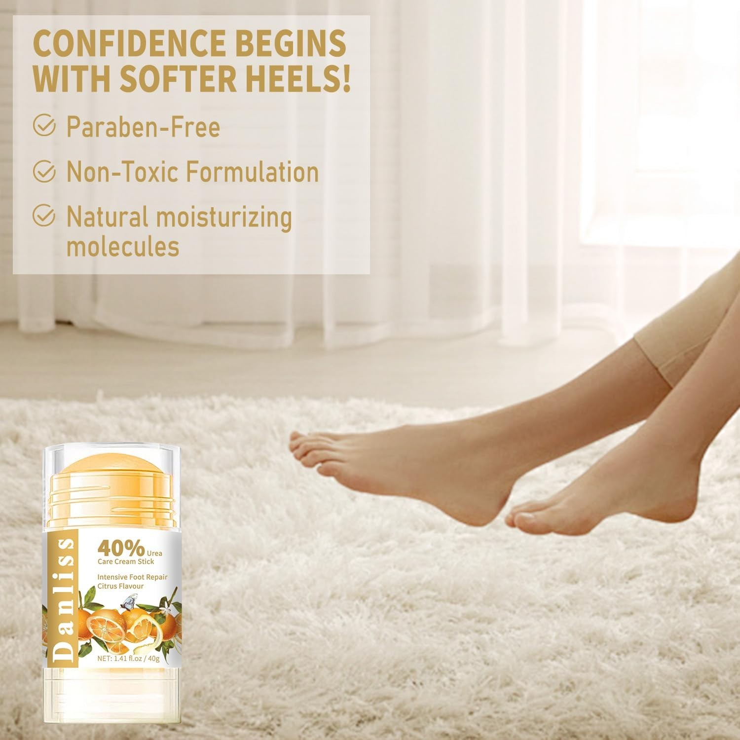 Travel-Friendly Urea Foot Cream Stick – Hydrate & Soften with Citrus Freshness