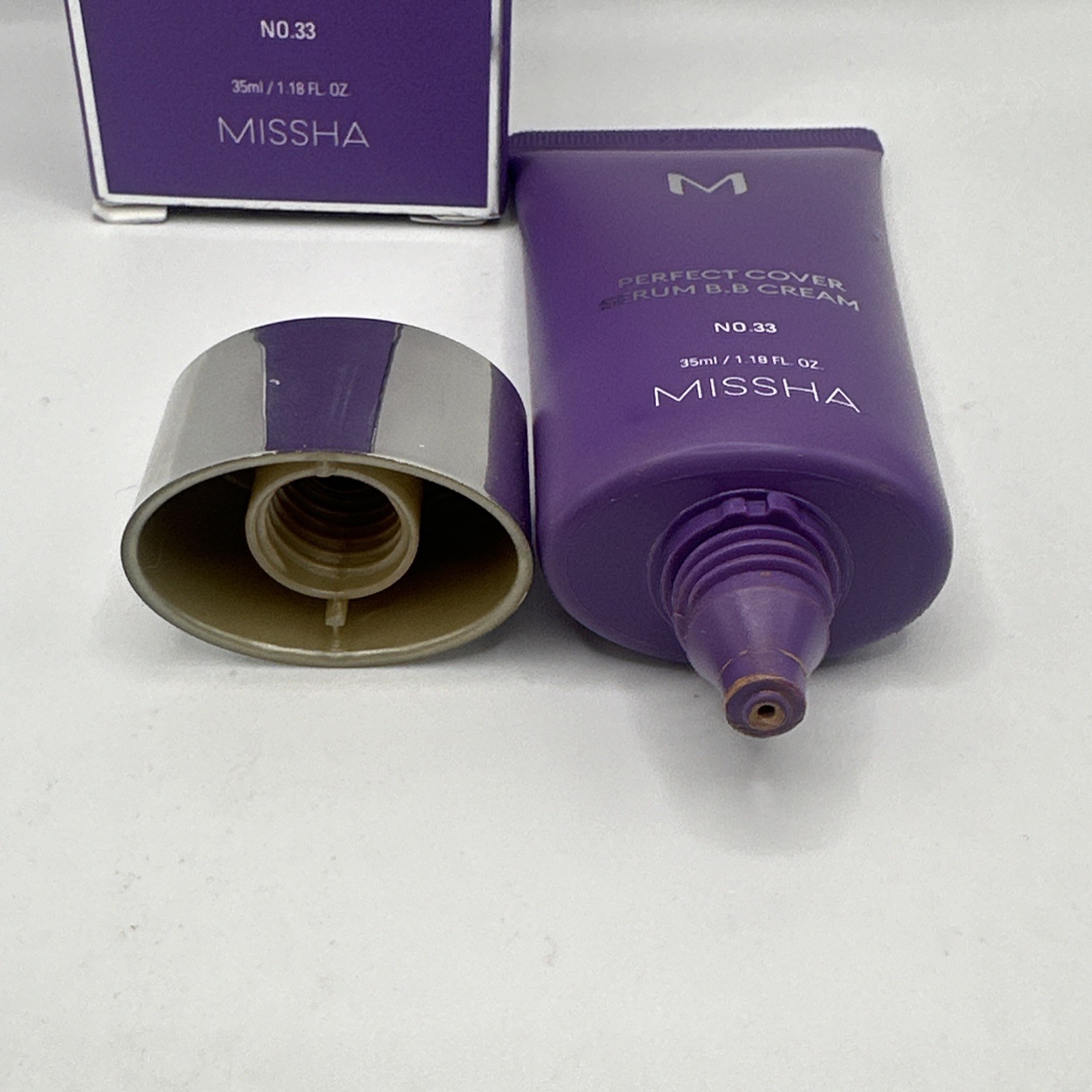 MISSHA M Perfect Cover Serum BB Cream #33 Tan – 1.18 fl. oz. EXP 09/2028 FLAWS