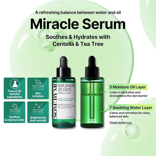 SOME BY MI AHA BHA PHA 30 Days Miracle Serum 50ml Soothing Exfoliating Skincare