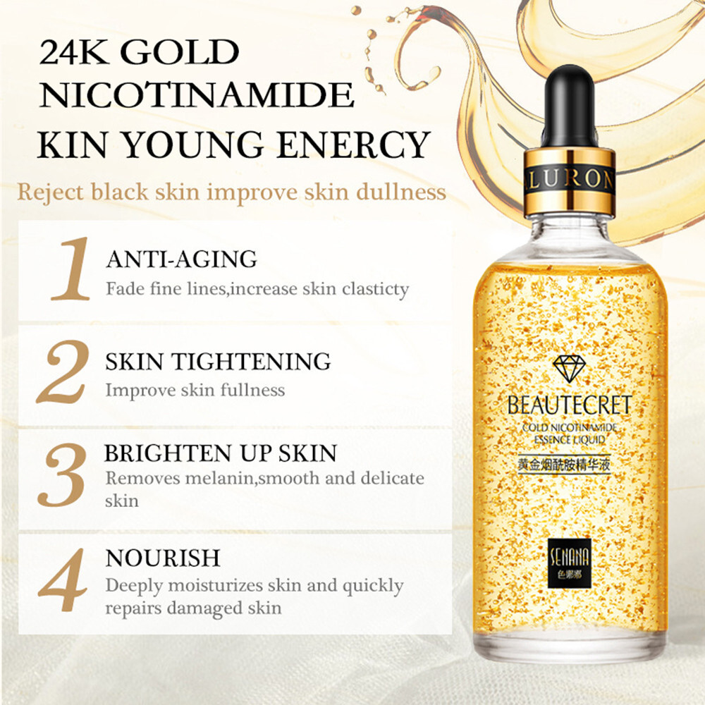 Nicotinamide Liquid 24K Gold Anti Aging Moisturizer with Hyaluronic Acid