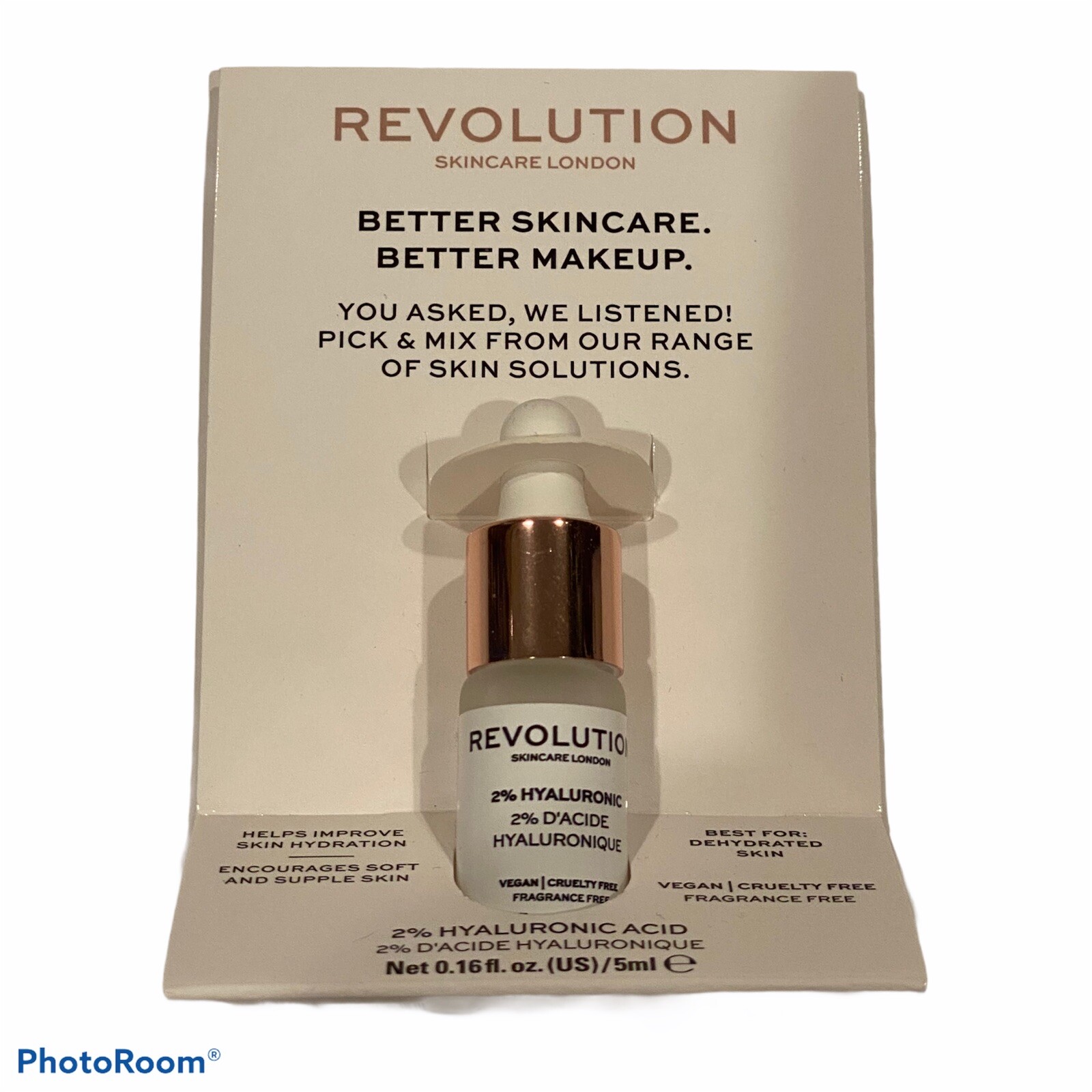 NEW Revolution Skincare London 2% Hyaluronic Acid 0.16oz Deluxe Sample Size