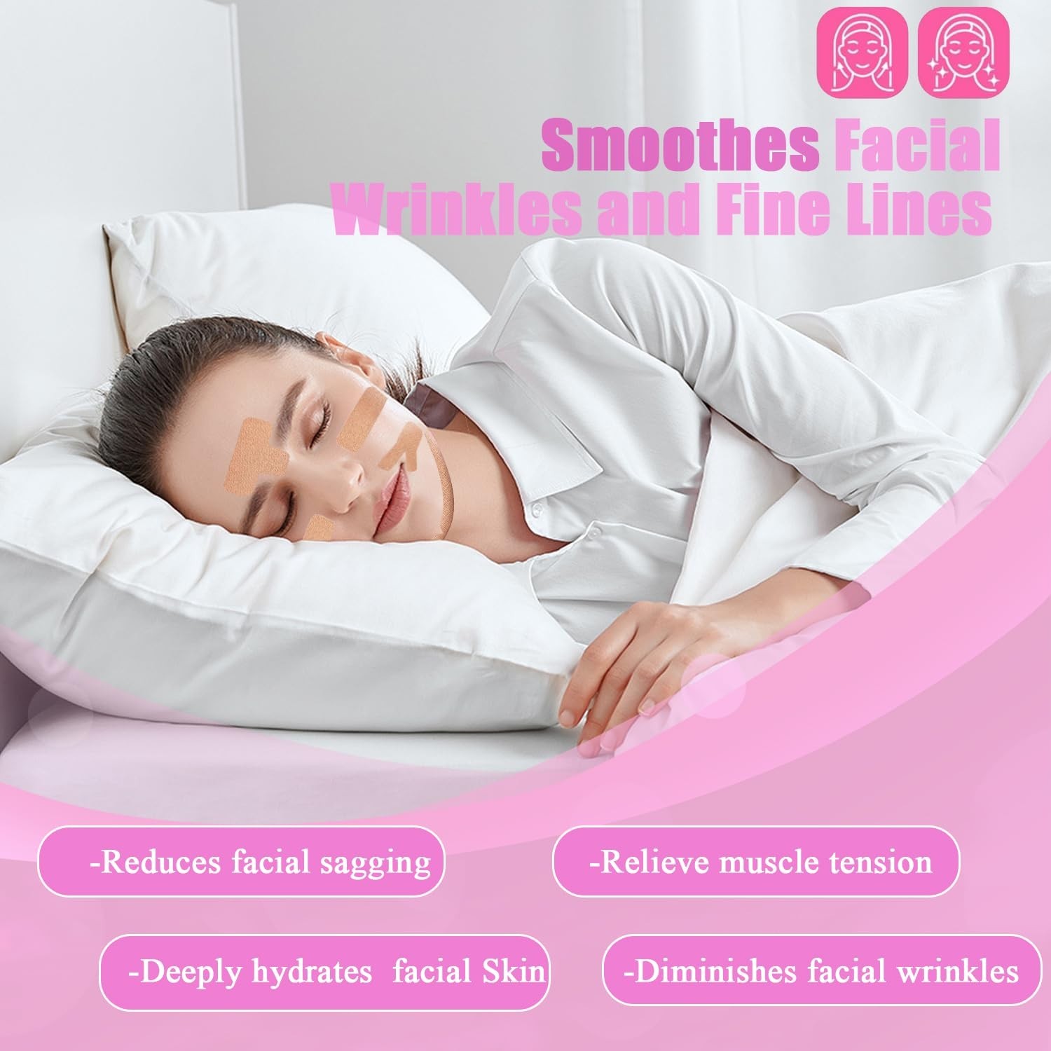 2Rolls Anti-Wrinkle Tape Facial Myofascial Lift Tape Anti Wrinkle Patches 2.5cm