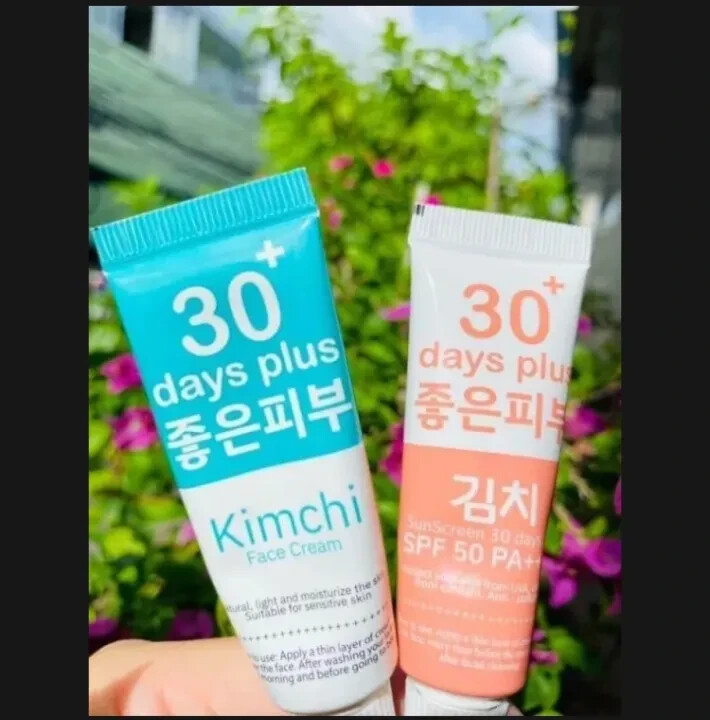 1 SET KIMCHI (EXP: 10/25,01/26) FACECREAM 30 DAYS PLUS + SUN SCREEN SPF50 PA+++