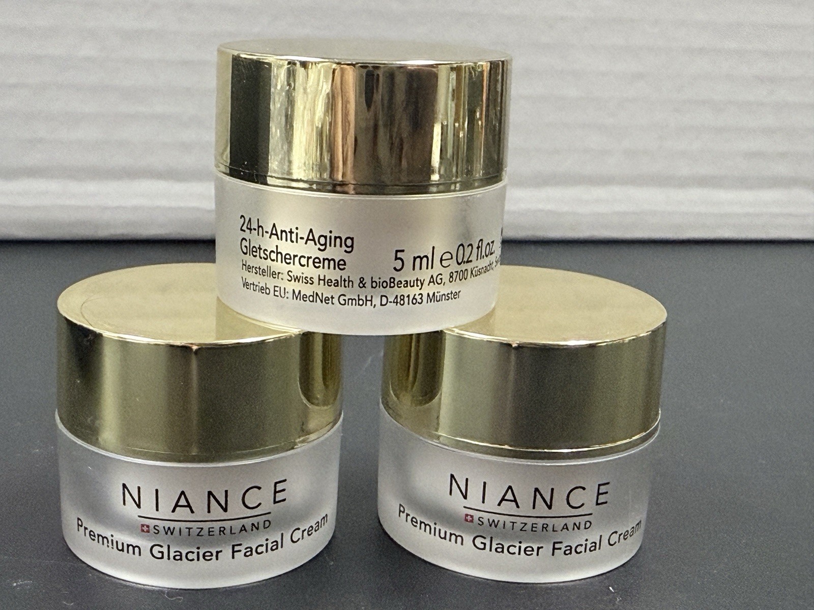 3 Pack Niance Switzerland Premium Glacier 24h Anti-Aging Facial Cream Mini Size