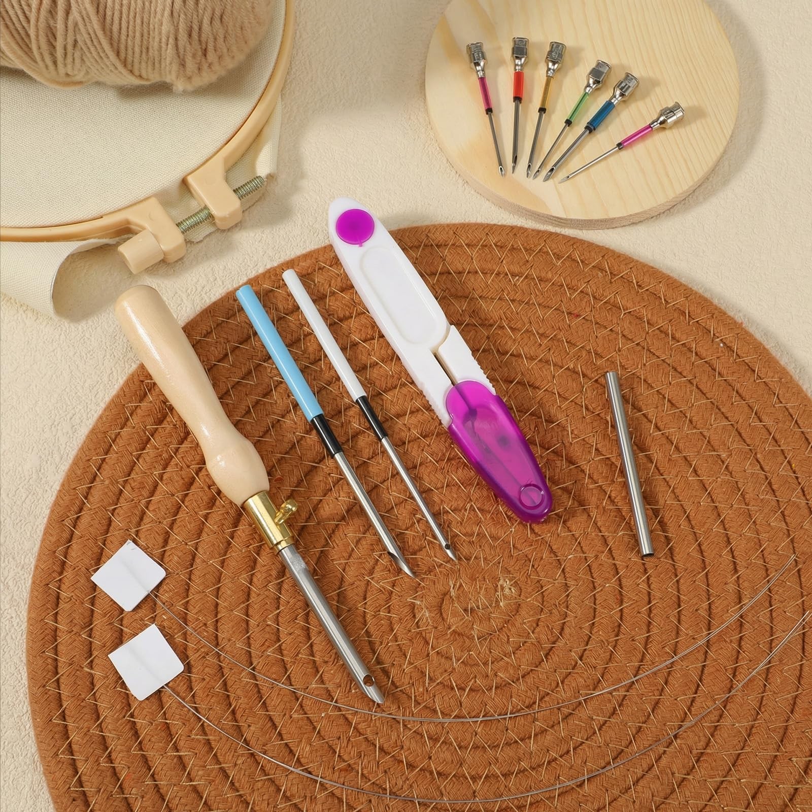 13 Pack Adjustable Punch Needle Tool Kit Wooden Handle Embroidery Craft Set