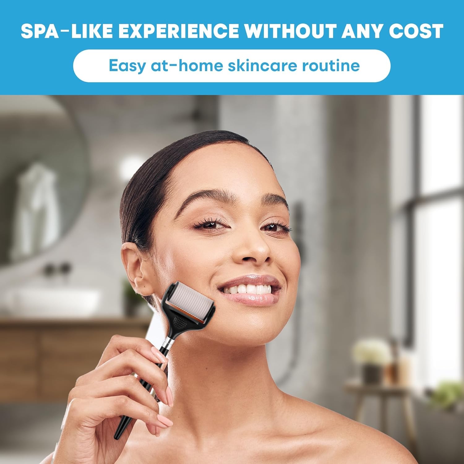 Ultra-Wide Derma Roller for Face – At-Home Microneedling Kit, 0.25 mm Microneedl