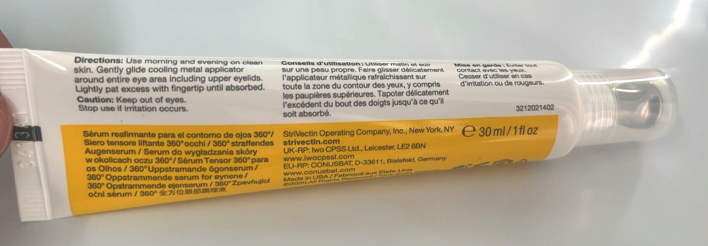 3x Strivectin Peptight 360 Tightening Eye Serum 1 oz /30 ml. each Eye Serum