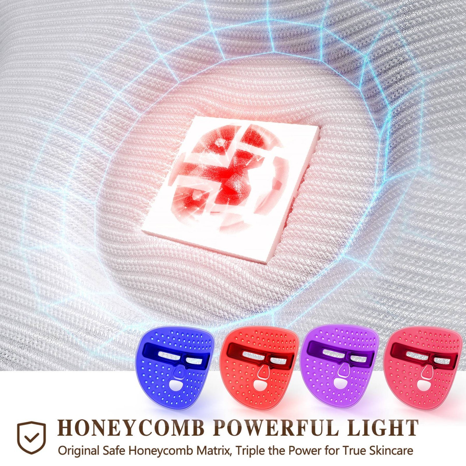 LED Face Mask Red Light Therapy Skin Rejuvenation Anti Aging Portable Home Use