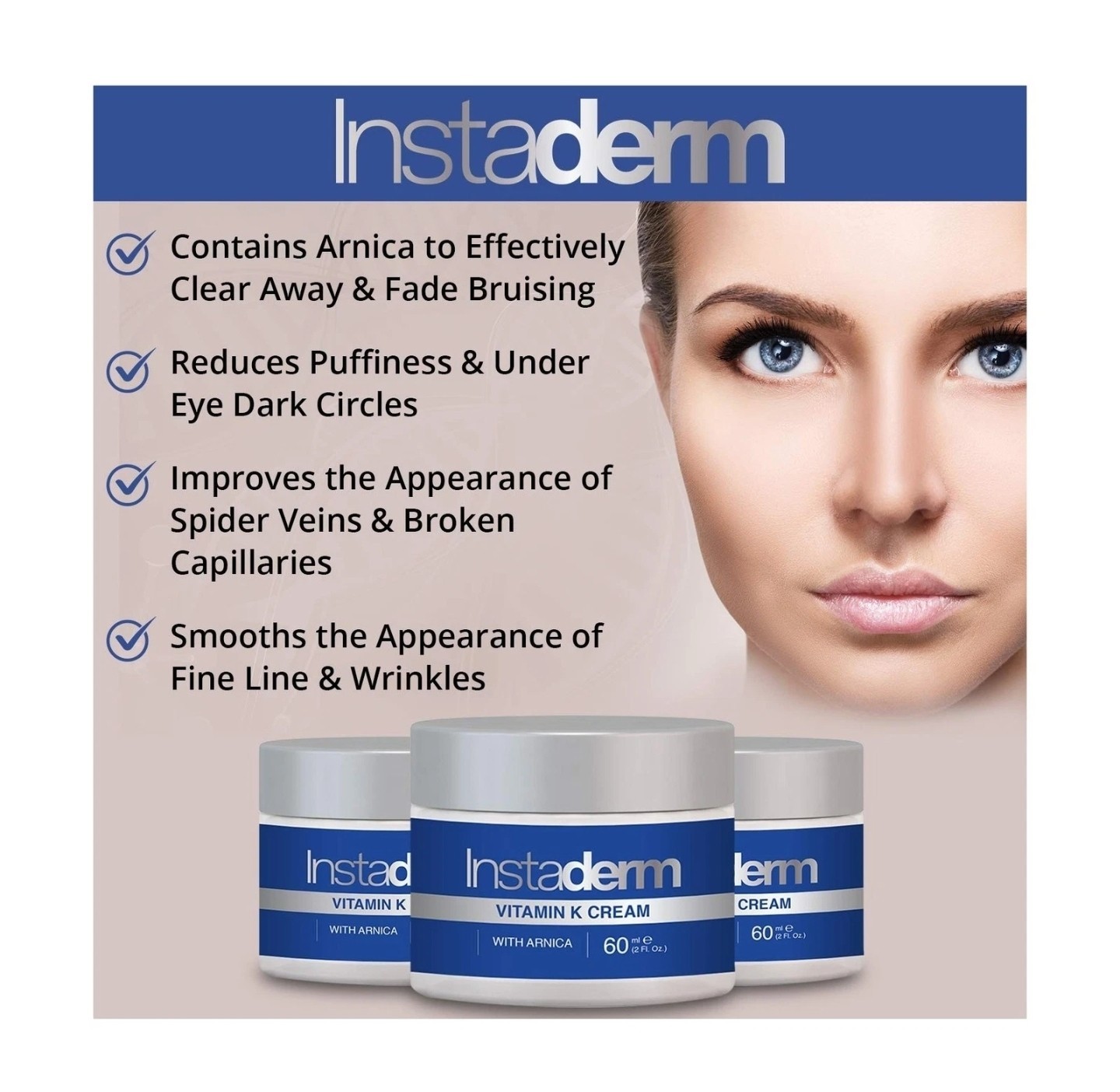 Vitamin K Cream- Bruise Healing Formula with Arnica Dark Spot Moisturizer Veins
