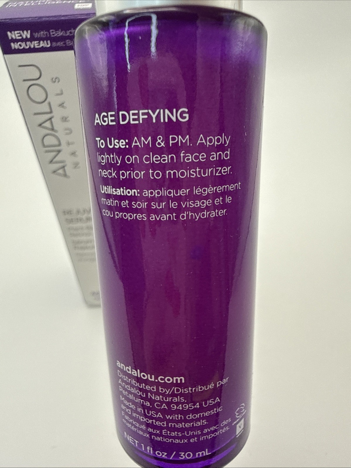 Andalou Naturals Rejuvenating Serum Plant-Based Age Defying 1 oz NEW IN BOX