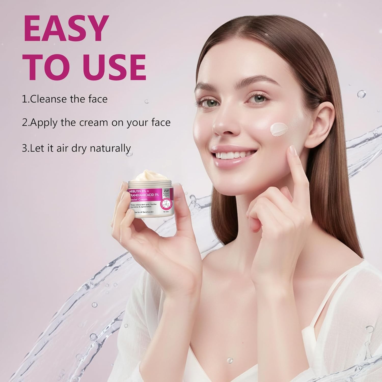 Arbutin 8% & Tranexamic Acid 5% Cream, Help Fade Dark Spots, Freckles, Blemishes