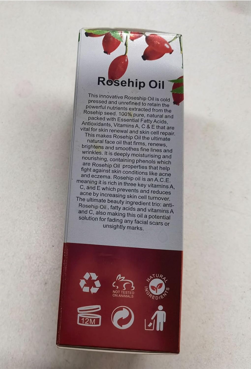Rosehip Oil for Face, Rose Hip Oil Organic Rosehip Seed Oil 100% Pure Cold Press