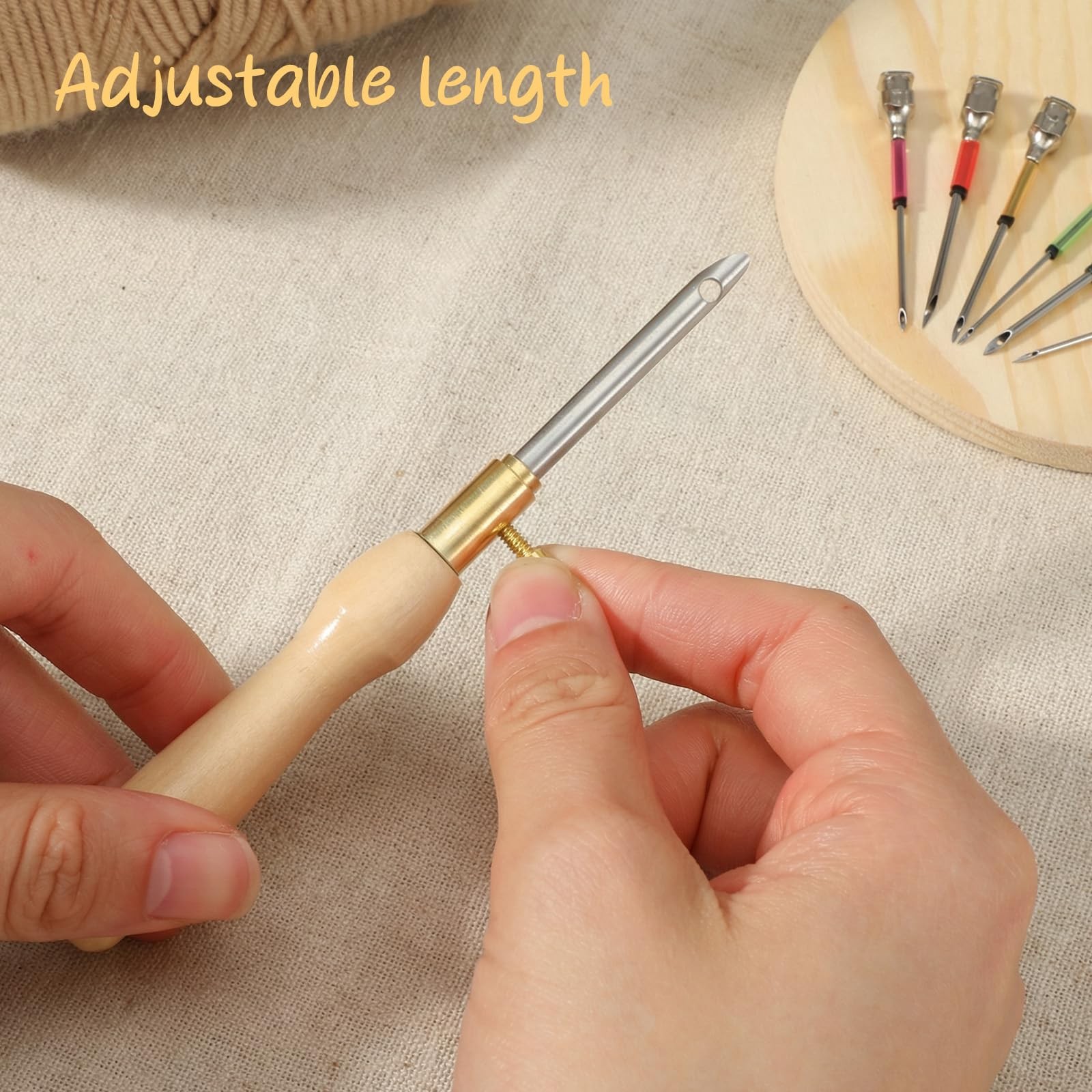 13 Pack Adjustable Punch Needle Tool Kit Wooden Handle Embroidery Craft Set