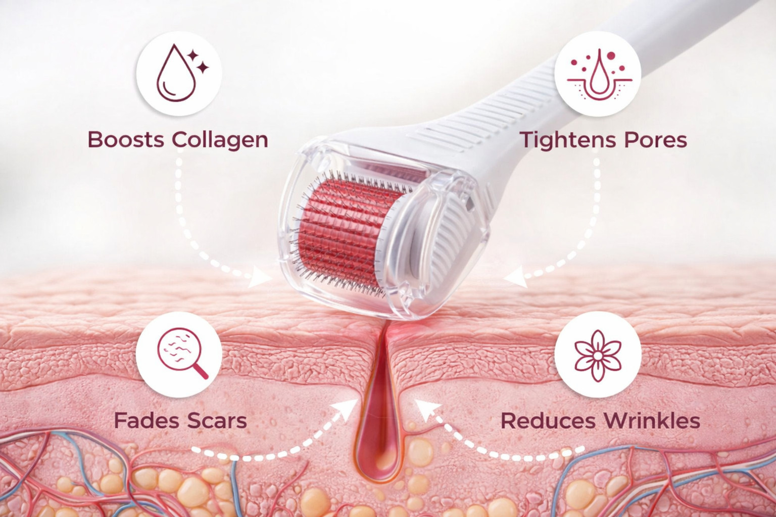 LED RED Light Cosmetic Needling Instrument For Face and Body