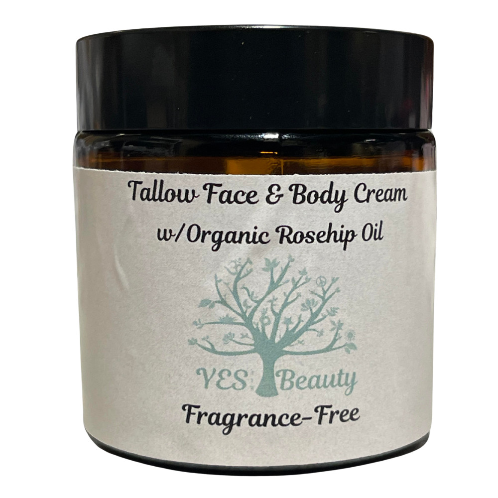 Tallow Ultimate Face & Body Cream w/Organic Rosehip, Jojoba Oils 100% Pure 4oz