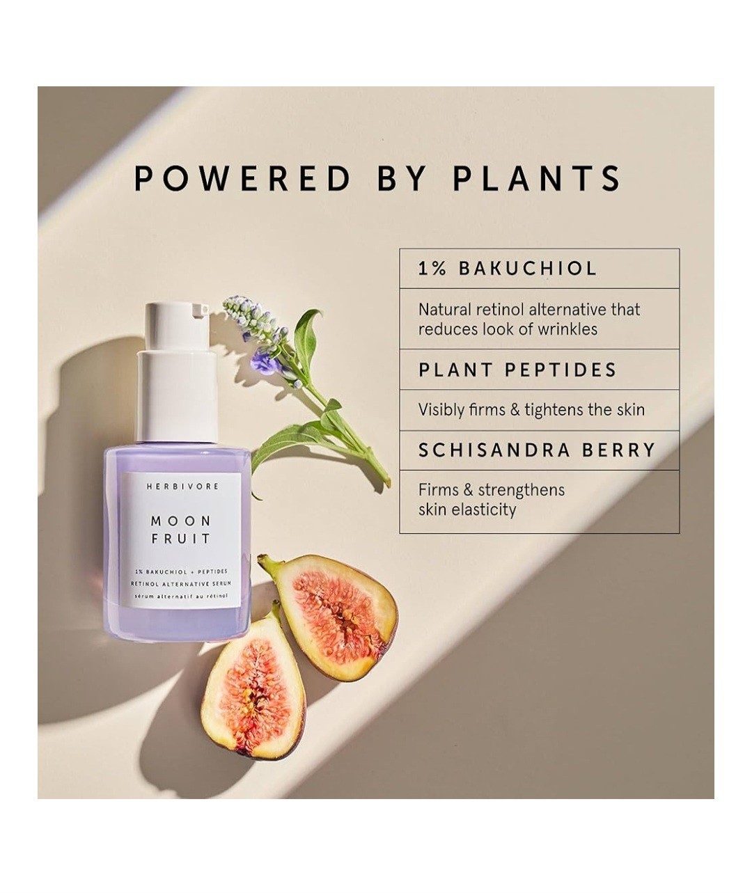 Moon HERBIVORE Fruit 1% Bakuchiol + Peptides Retinol Alternative Serum 10z
