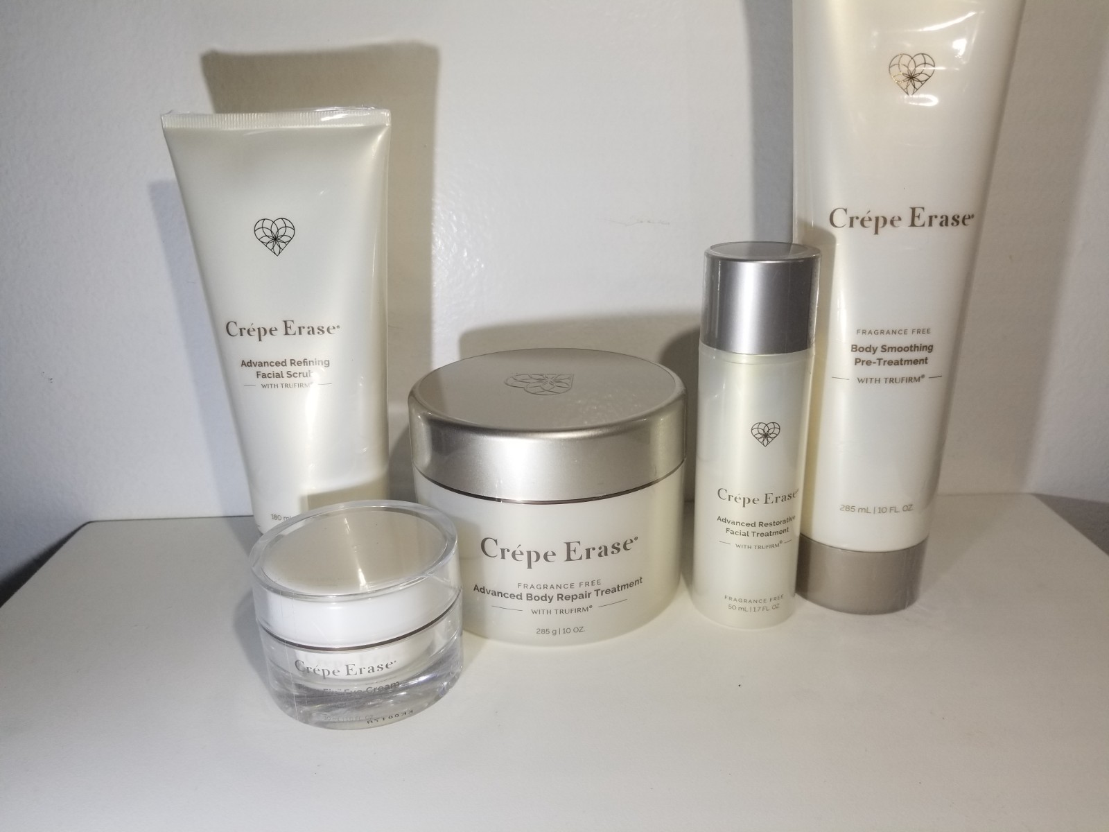 Crepe Erase Body Firm & Facial Treatments Full Size Sealed 5 Piece Set New Box