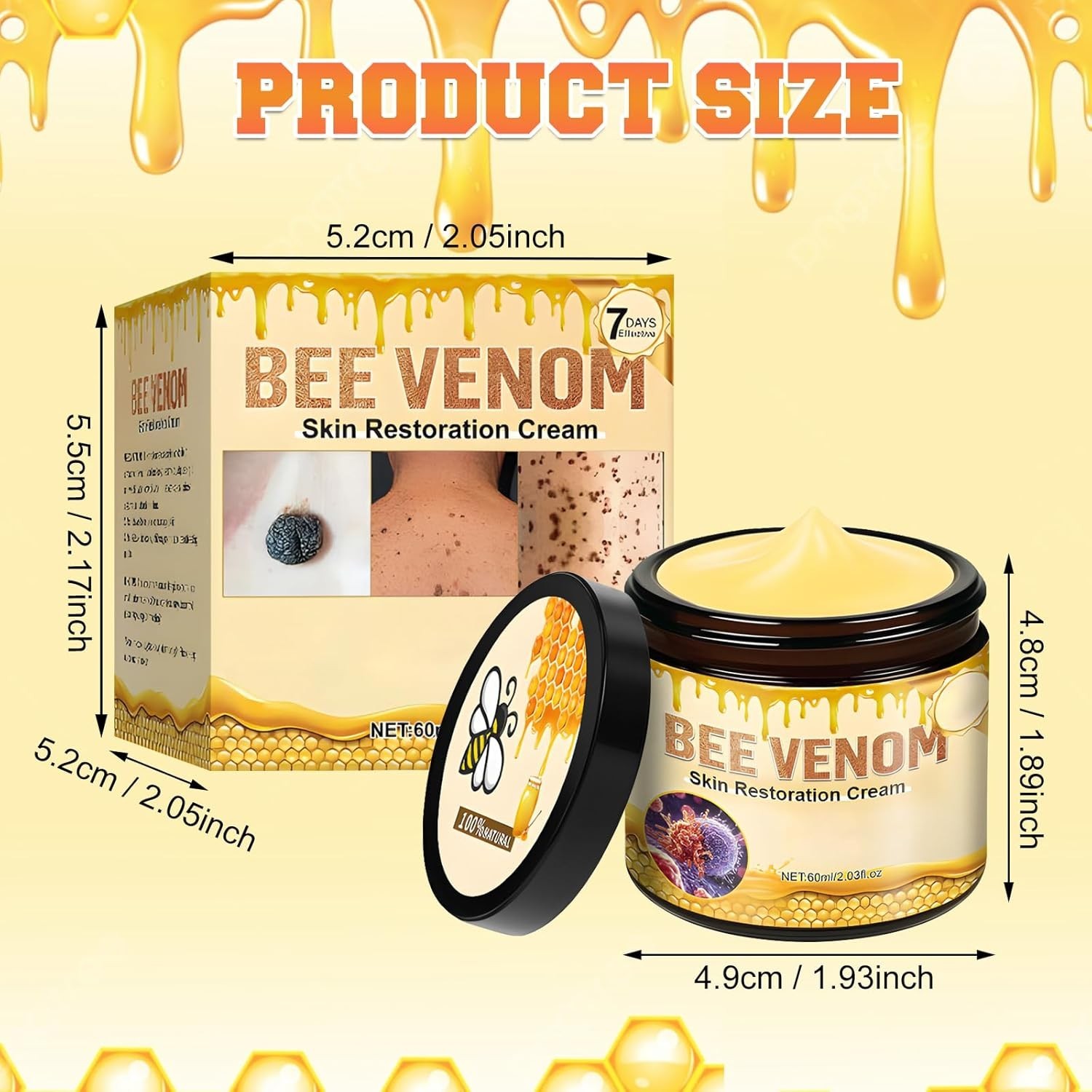 2PCS Bee Venom Skin Restoration Cream, Bee Venom Skin Treatment Cream, Effective