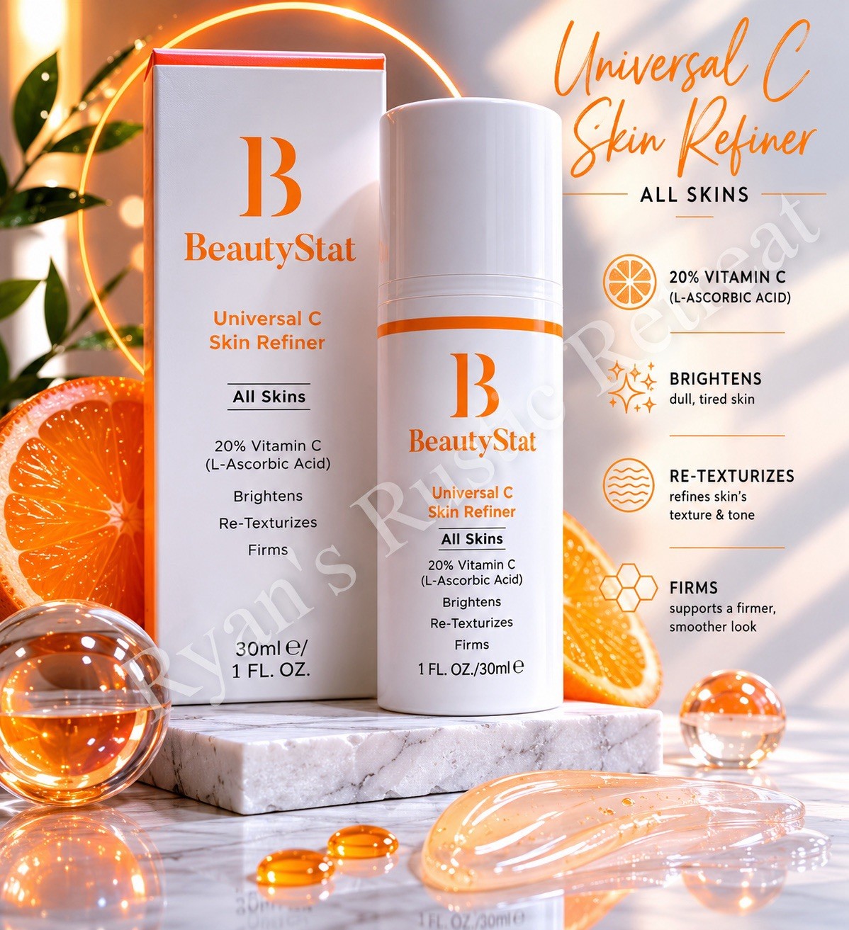 BeautyStat – Universal C Skin Refiner – Anti-Aging, Brightens – 1.0 fl oz/ 30 mL