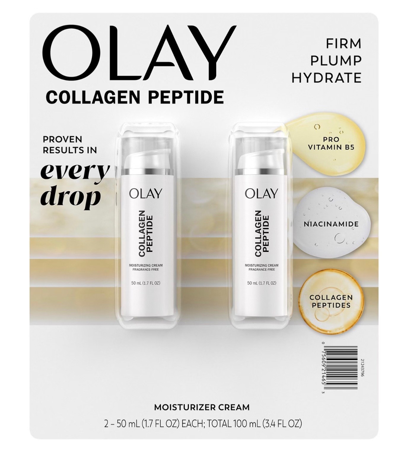 Olay Collagen Peptide Facial Moisture Cream, 2 pk./1.7 fl. oz.