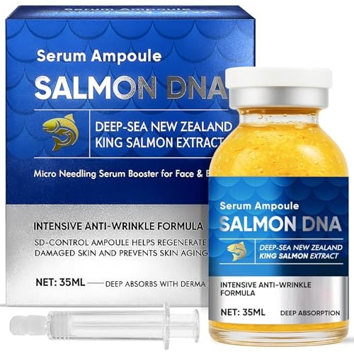 Salmon DNA Serum, Microneedling Anti-Aging Ampoule Serum 1.23 Fl Oz (Pack of 1)