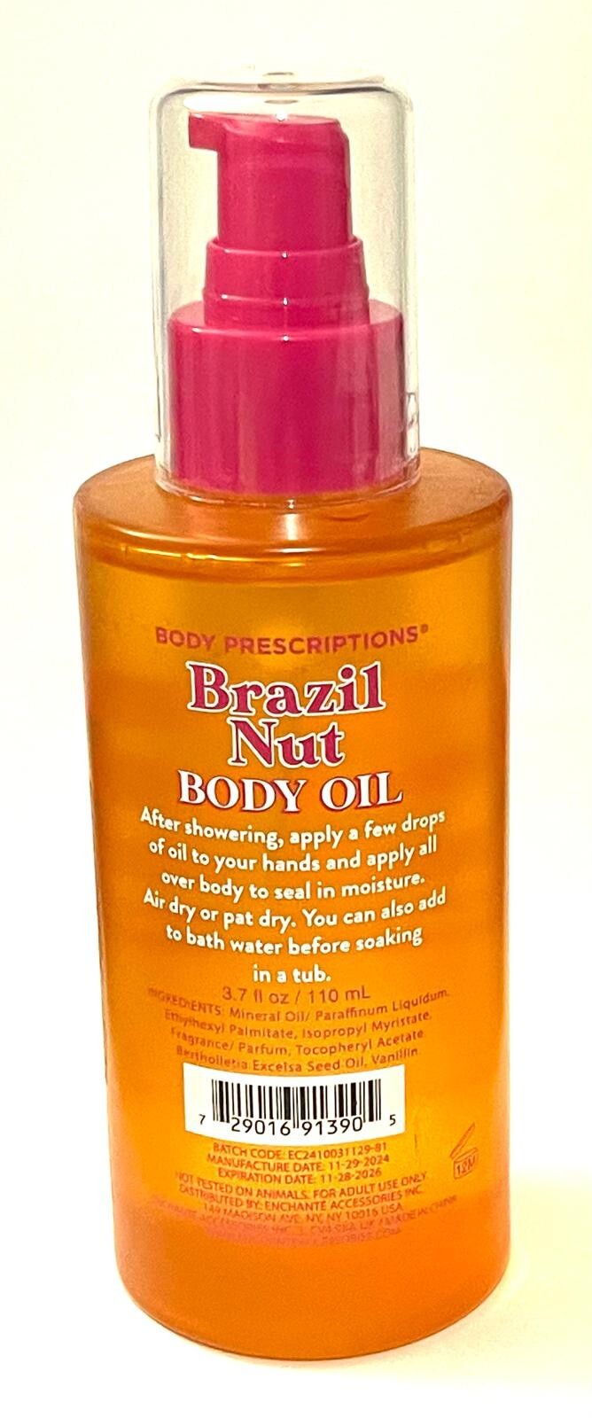 Brazil Nut Body Oil Moisture Skin Nourishing & Lightweight