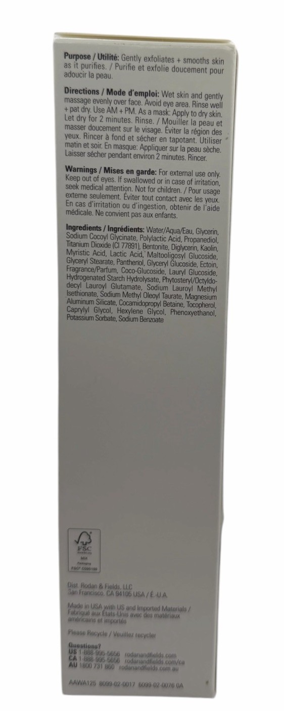nib RODAN + FIELDS 1 Redefine Daily Clay Cleanser 4.2 Fl. Oz.