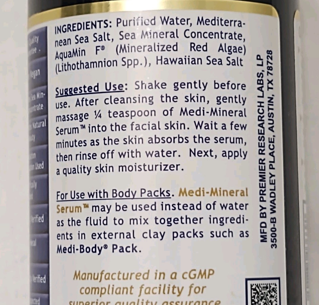 Premier Research Labs MEDI-MINERAL SERUM Supports Natural Skin Beauty Facial