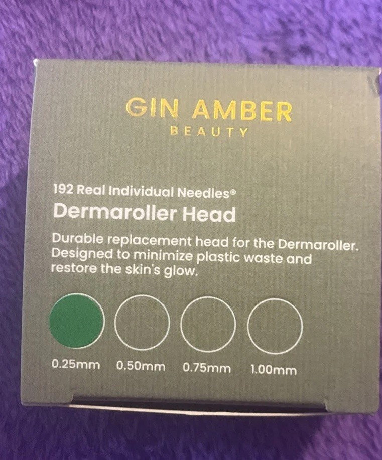 Gin Amber Beauty Dermaroller + Extra 0.25mm Replacement Head 192 Real Needles