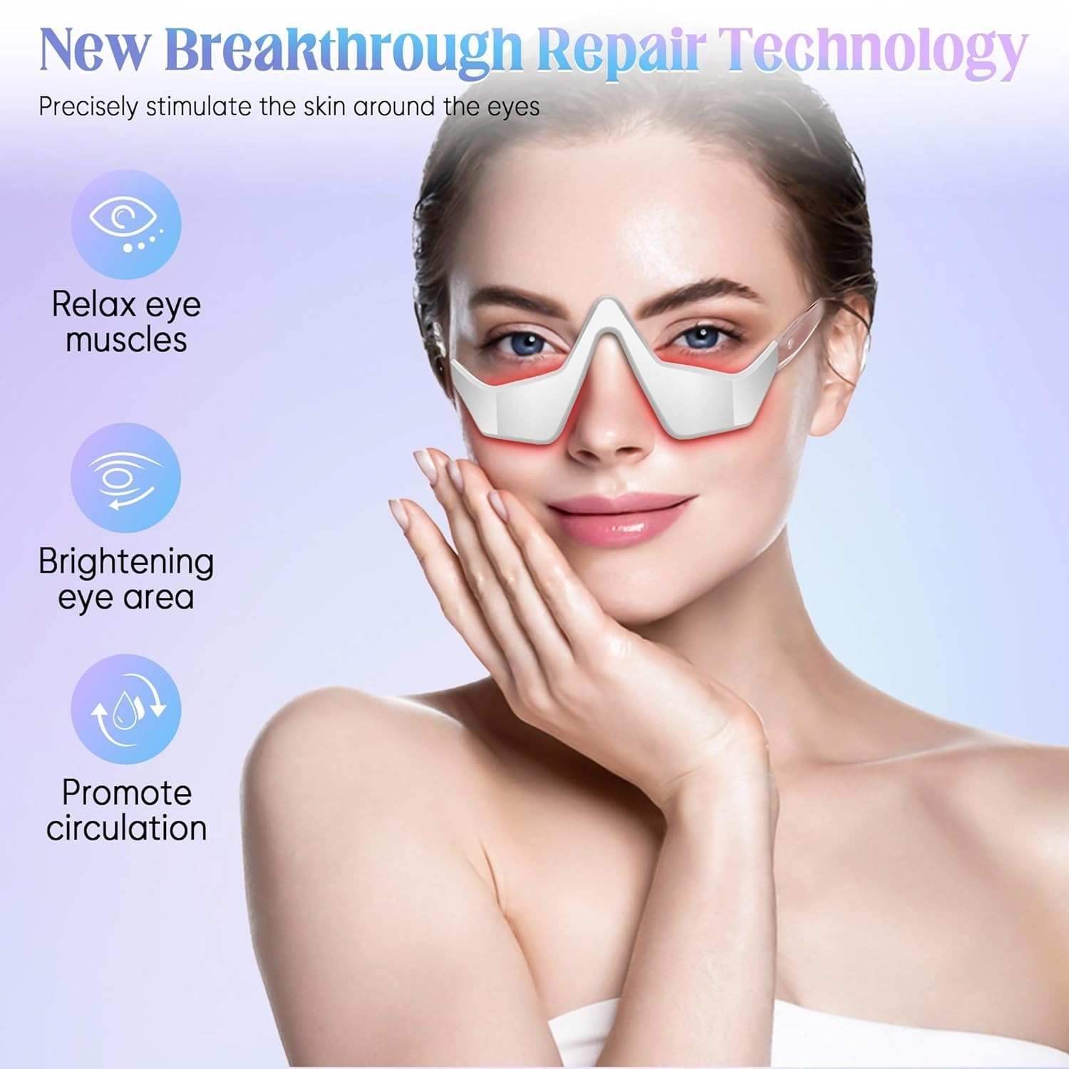 Red LED Light Therapy with Microcurrent Stimulation for eye Rejuvenation