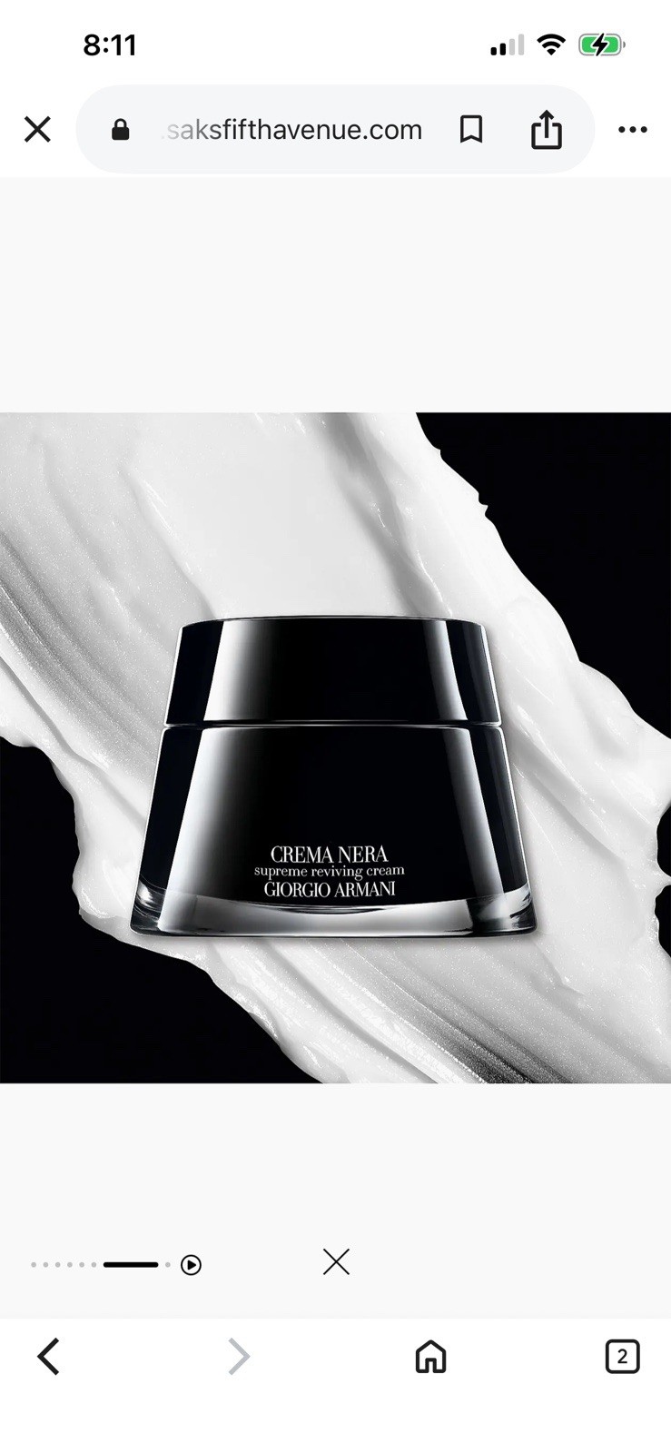 Giorgio Armani Crema Nera Supreme Reviving light Cream 1.69 oz/50 ml NIB