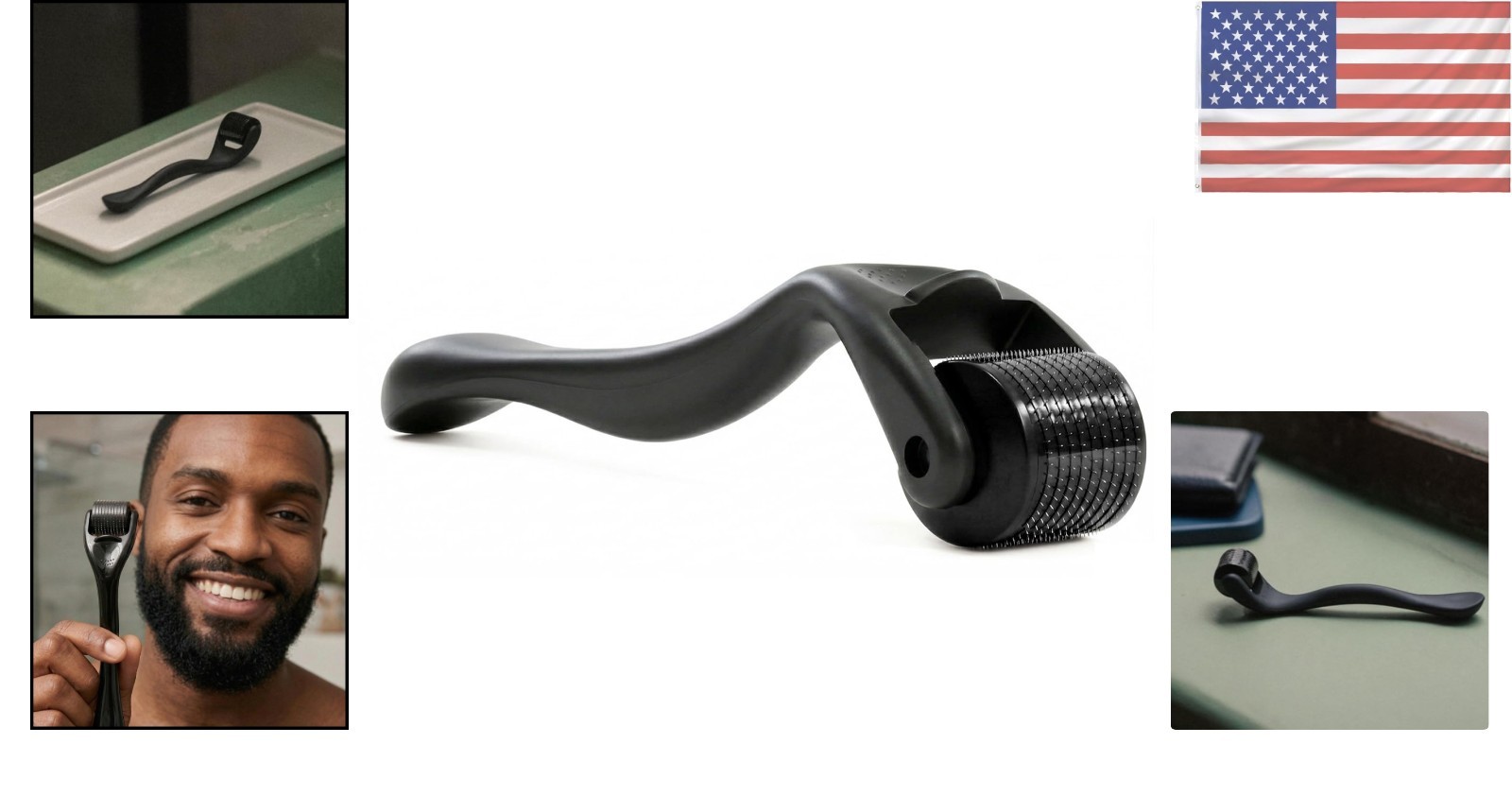 All-Black Titanium Derma Roller – Essential Beauty Tool for Daily Skincare